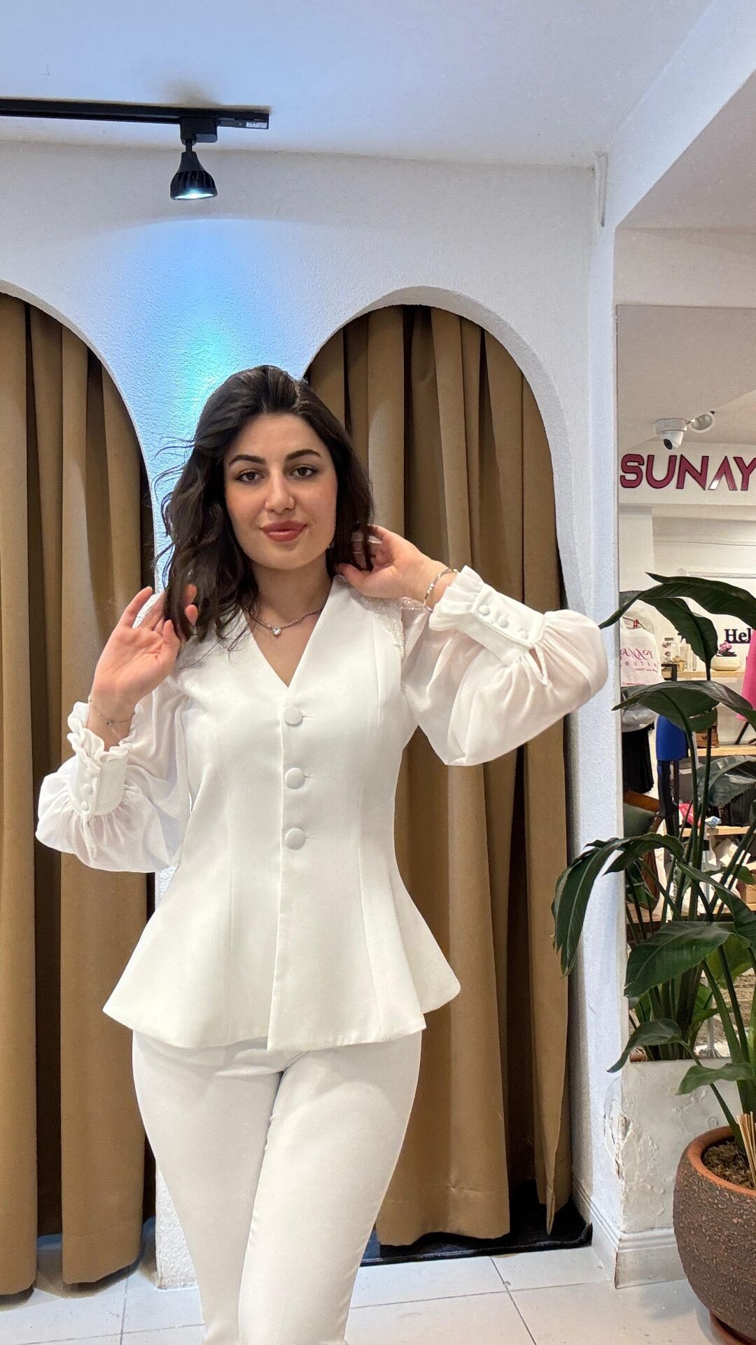 BEYAZ TÜL PANTOLON TAKIM