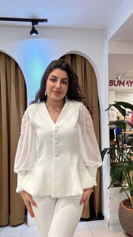 BEYAZ TÜL PANTOLON TAKIM