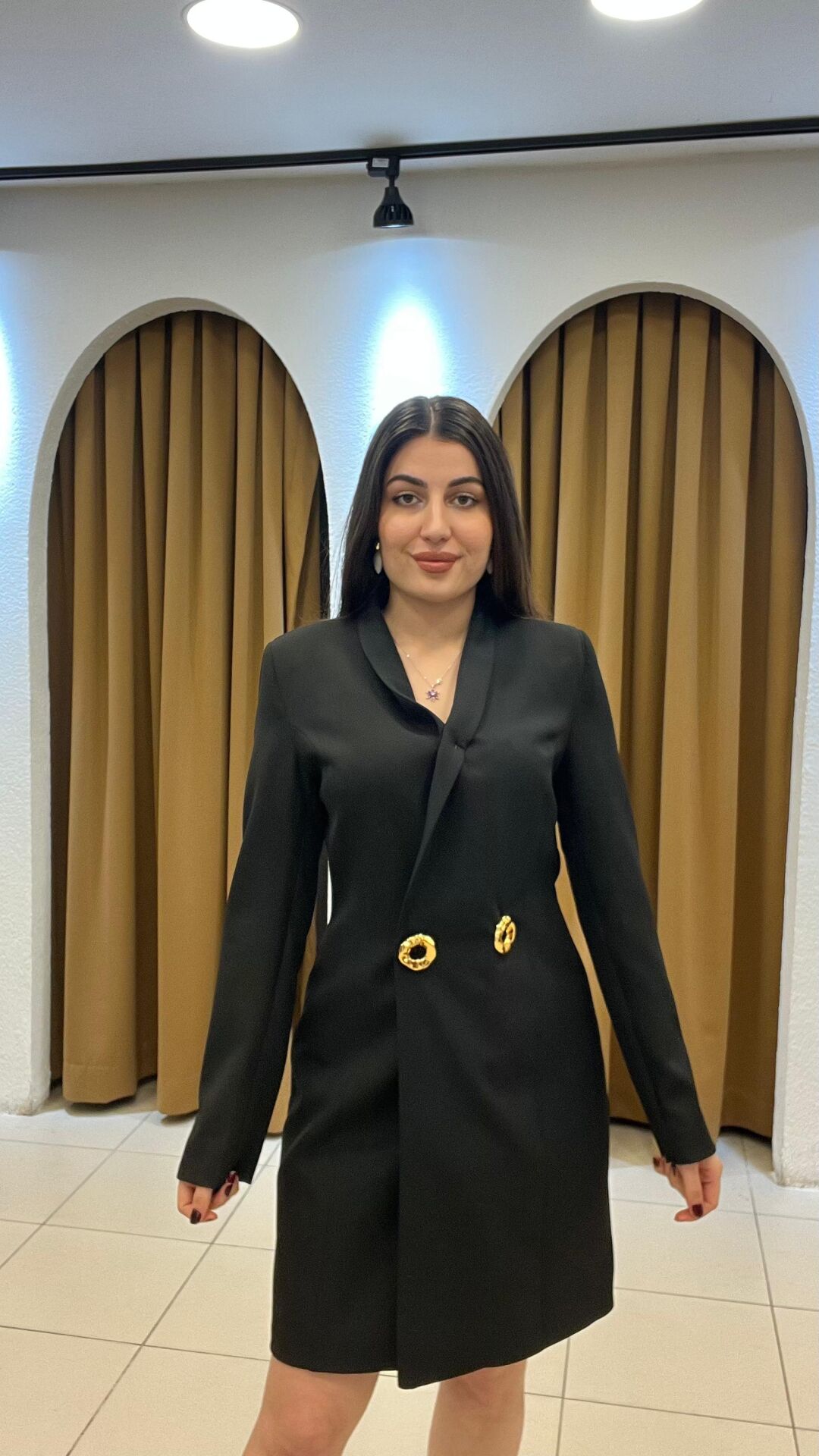 SİYAH LEOPAR DESENLİ CEKET ELBİSE