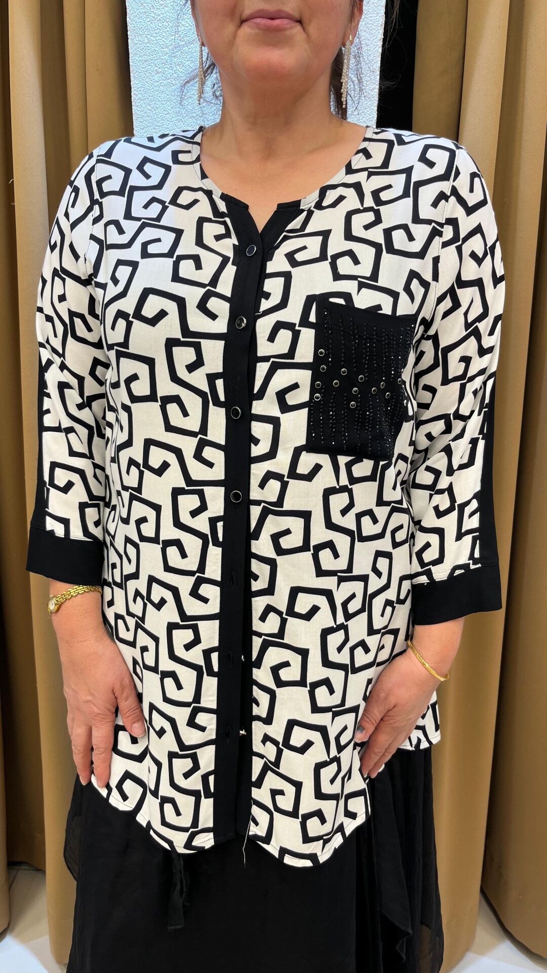 DESENLİ PAMUK KOTON BÜYÜK BEDEN GÖMLEK